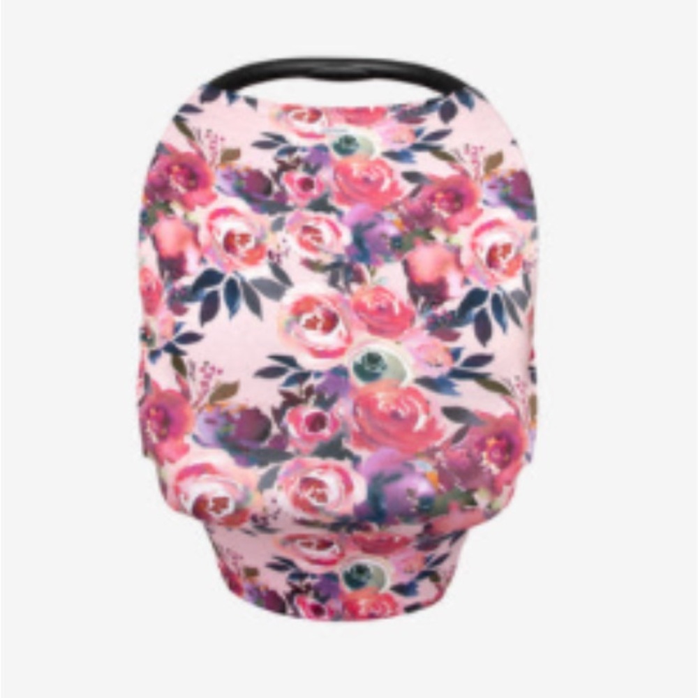 Posh Peanut Bamboo Dusk Rose Floral Print Baby Car Seat Or Nursing Cover